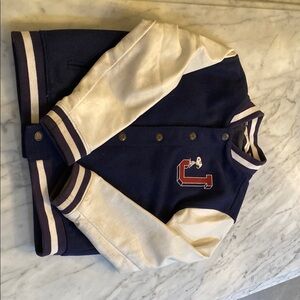 Janie and Jack Varsity Jacket - Navy and Cream